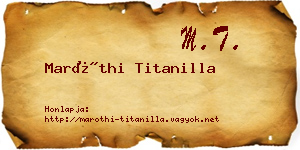 Maróthi Titanilla névjegykártya